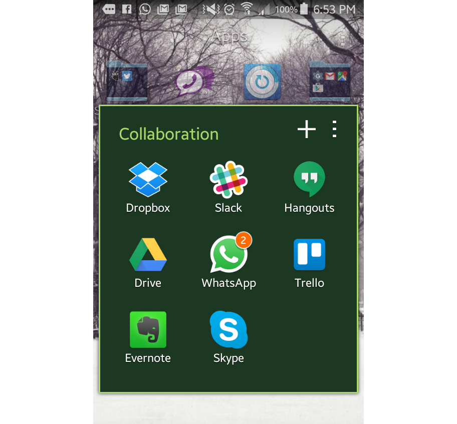 Screenshot showing icons of GoKid top collaboration tools