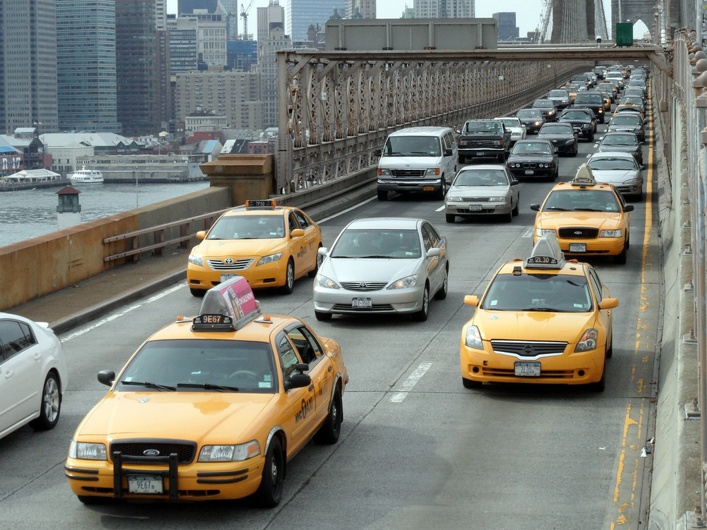 image of traffic on a bridge in New York City