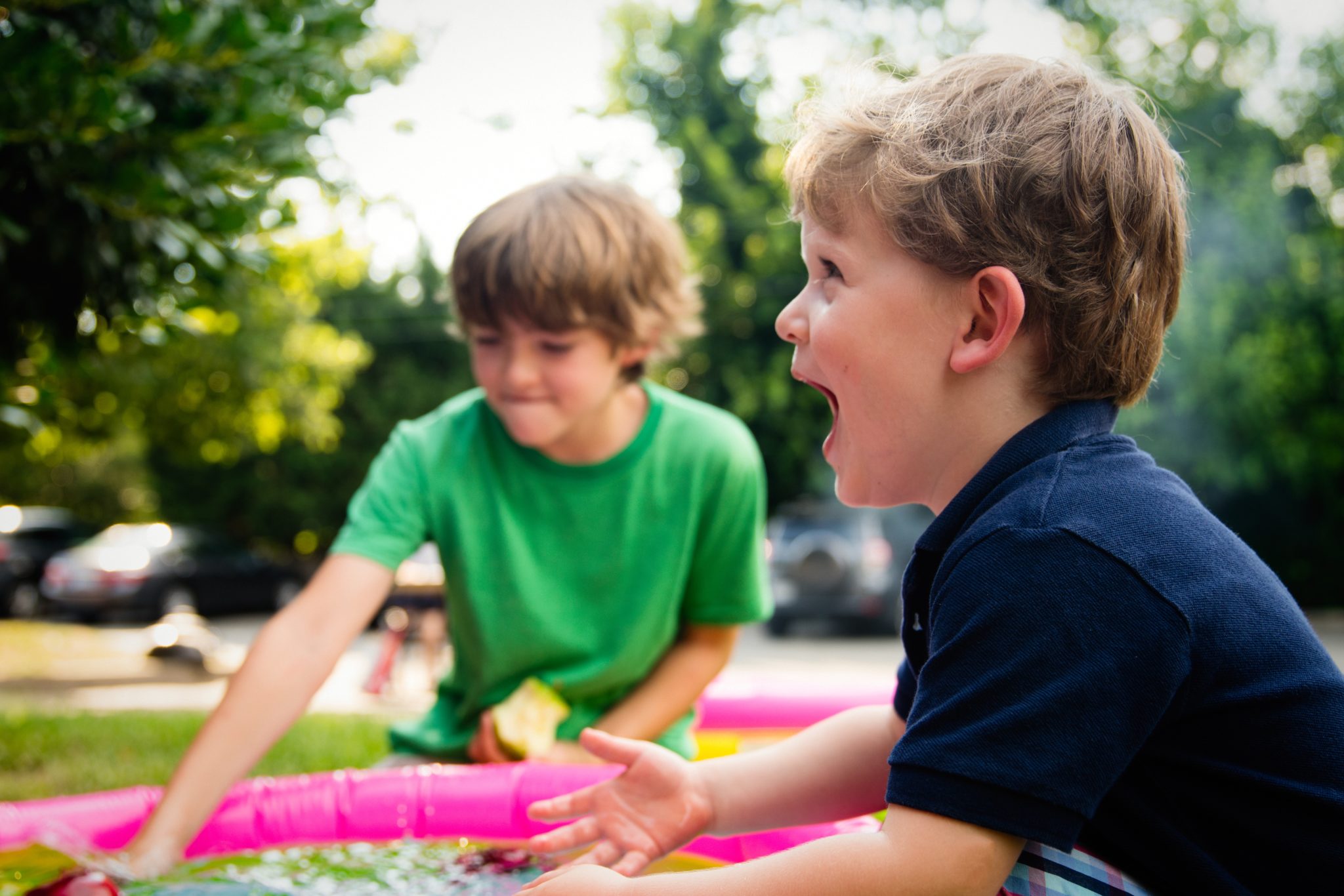 Summer kids playing