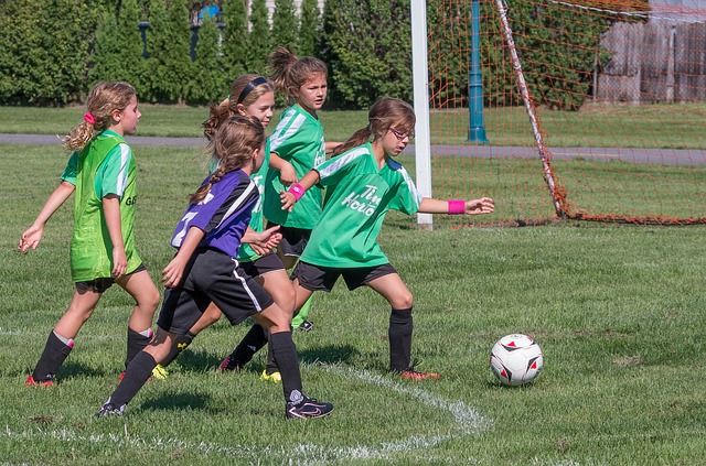 Kids playing soccer