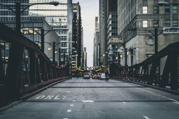 Chicago road with cars