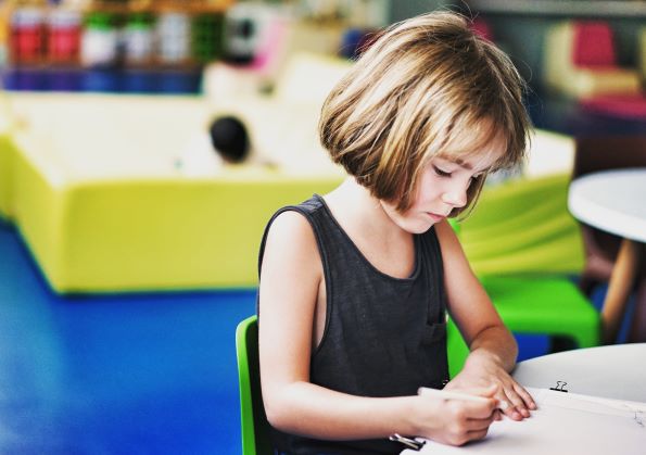 young child in school